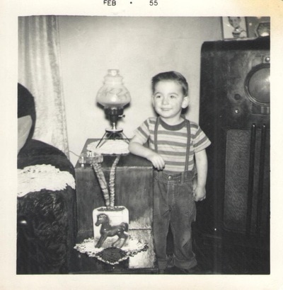 Pike County, Indiana, Unidentified Children, Boy Standing Next to Lantern