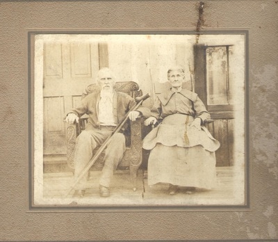 Pike County, Indiana, Unidentified, Couple Sitting on Front Porch