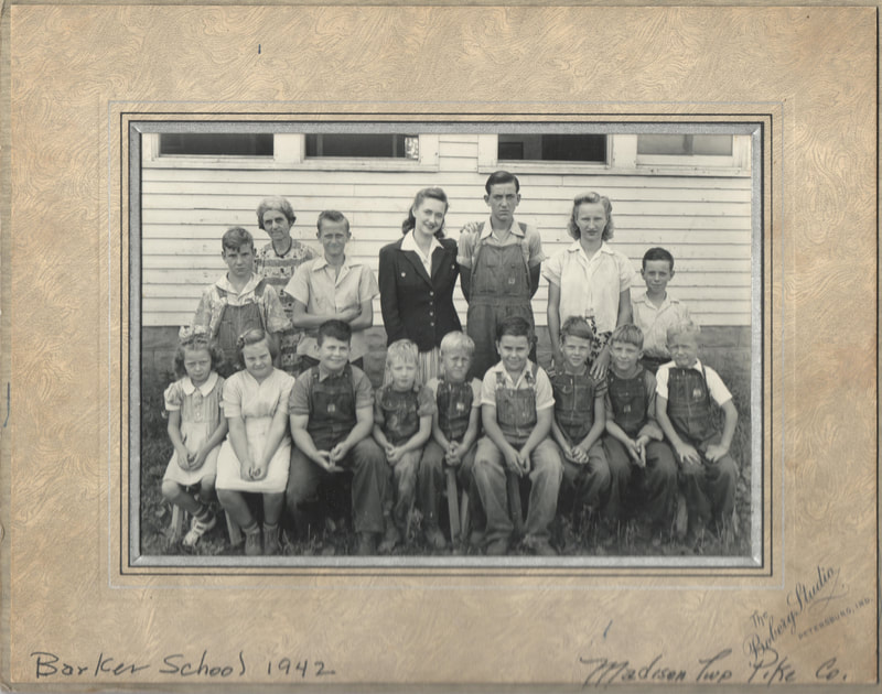 Pike County, Indiana Pike Pike County Schoolhouses, Group Class Photo, Barker School, 1942, Madison Township, Pike County, Boberg Studio, Petersburg, Indiana