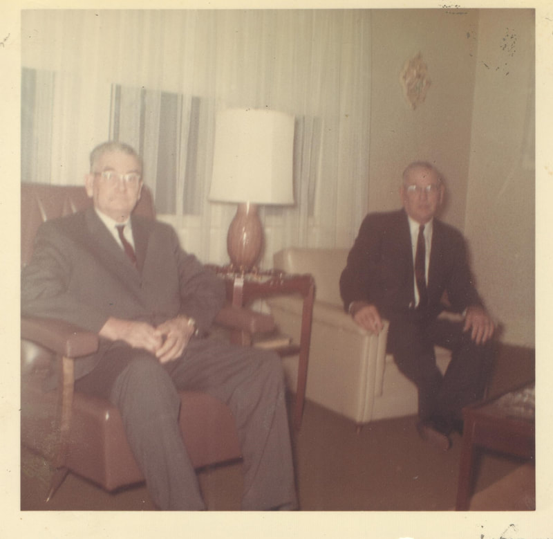 Pike County, Indiana, Robert R. Davis Family, Elderly Men Sitting in Living Room Chairs