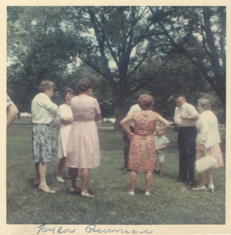 Pike County, Indiana, Robert R. Davis Family, People in Formal Dress Standing in Yard, Taylor Reunion