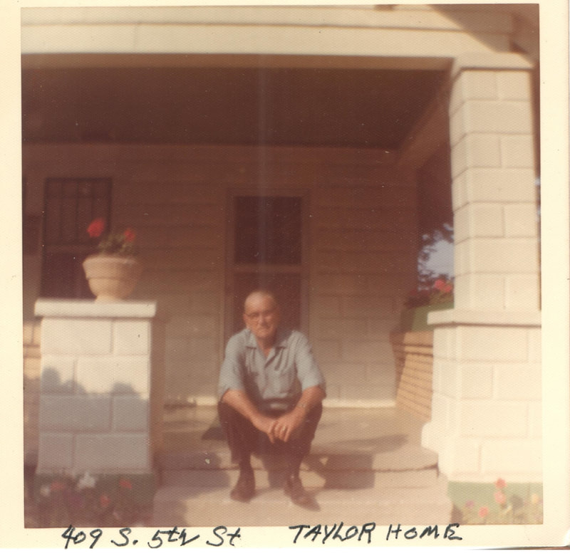 Pike County, Indiana, Robert R. Davis Family, Elderly Man Sitting on Front Porch Steps