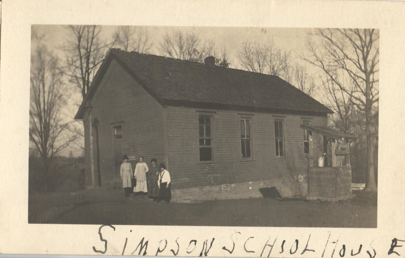 Pike County, Indiana, Robert R. Davis Family, Photo of Building Exterior and People, Simpson School House