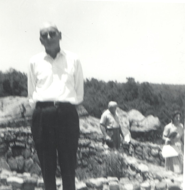 Pike County, Indiana, Robert R. Davis Family, Elderly Man Standing on Stone Path