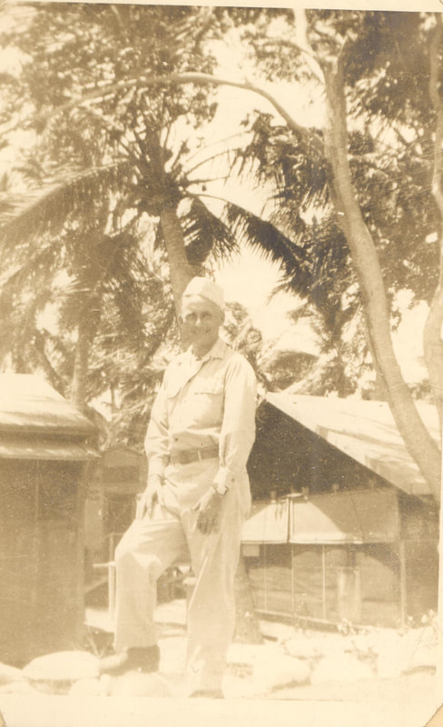 Pike County, Indiana, Veterans Collection, U.S. Army, Soldier Standing In Front of Palm Trees, Private Louis B. DeMotte
