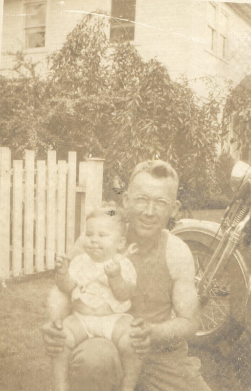 Pike County, Indiana, Veterans Collection, U.S. Army, Soldier In Civilian Dress Holding Child, Bill DeMotte, April 27, 1945