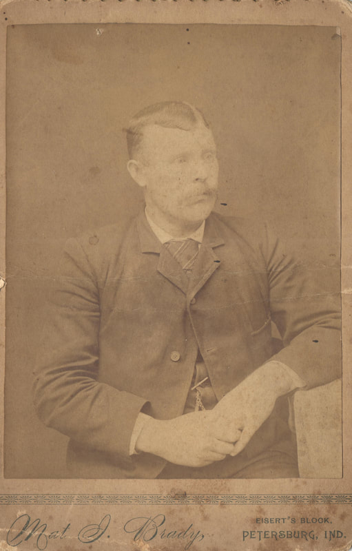 Pike County, Indiana, Identified Males, Man Seated, Mat J. Brady, Photo Studio, Petersburg, Indiana