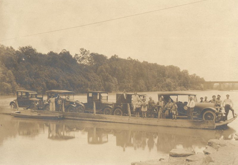 Pike County, Indiana, Unidentified Groups/Couples, Ferry With Cars on the White River, February 4, 1930