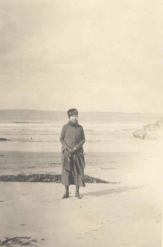 Pike County, Indiana, Col. Isaac O. Gladish Collection, Woman on Beach with Hat, February 1922