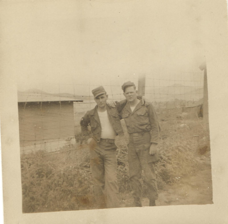 Pike County, Indiana, Ernie Grimes Collection, Soldiers Standing near Fence