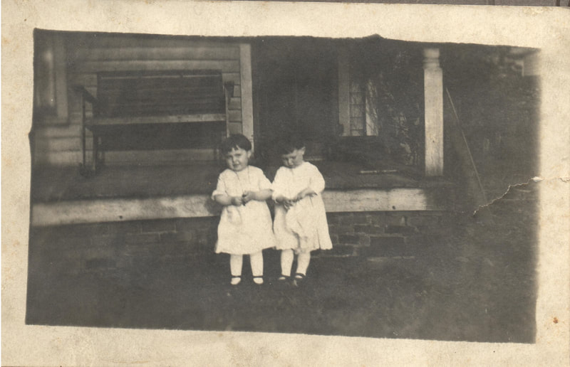 Pike County, Indiana, Harrison Family, Young Girls Standing, Twins