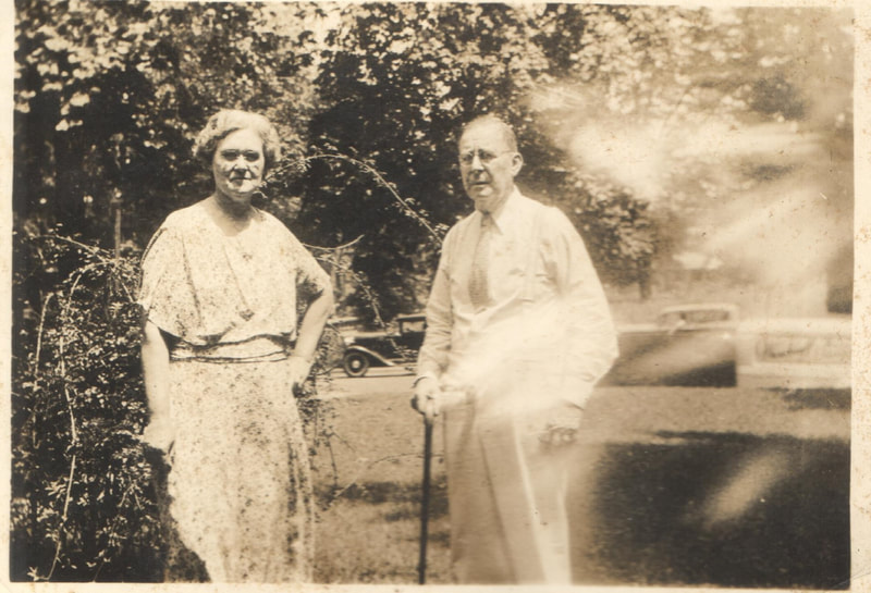 Pike County, Indiana, Harrison Family, Elderly Man and Woman Standing in Sunlight, Parks and Anna Harrison, Indianapolis, Indiana