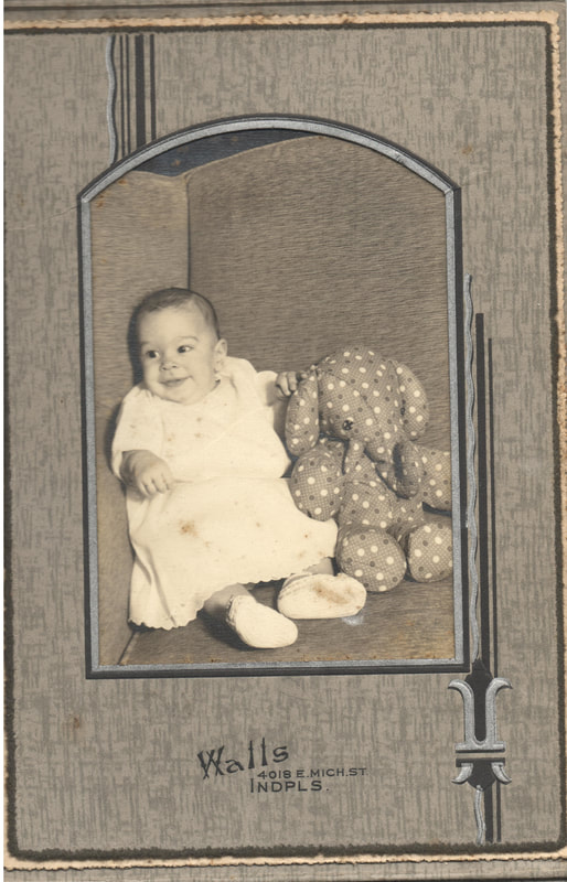 Pike County, Indiana, Harrison Family, Baby with Stuffed Elephant, Patia (Harrison) Turner