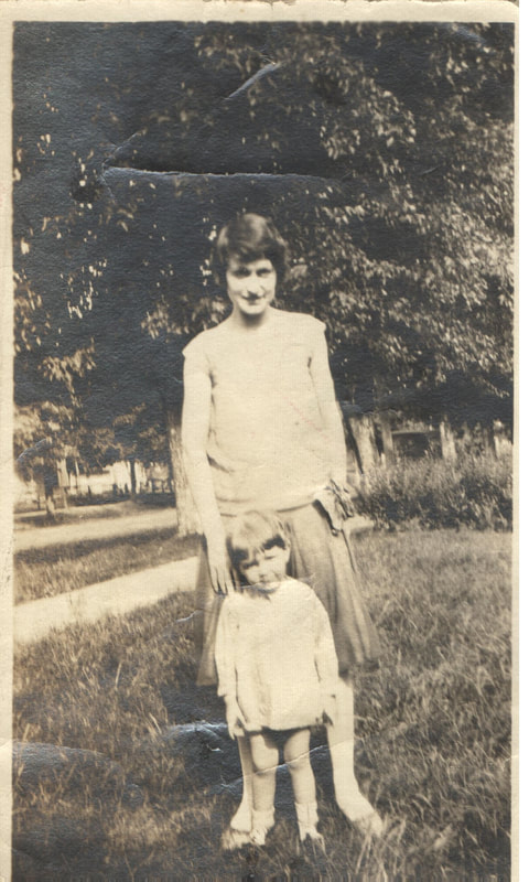 Pike County, Indiana, Heacock Family, Woman Standing Behind Child