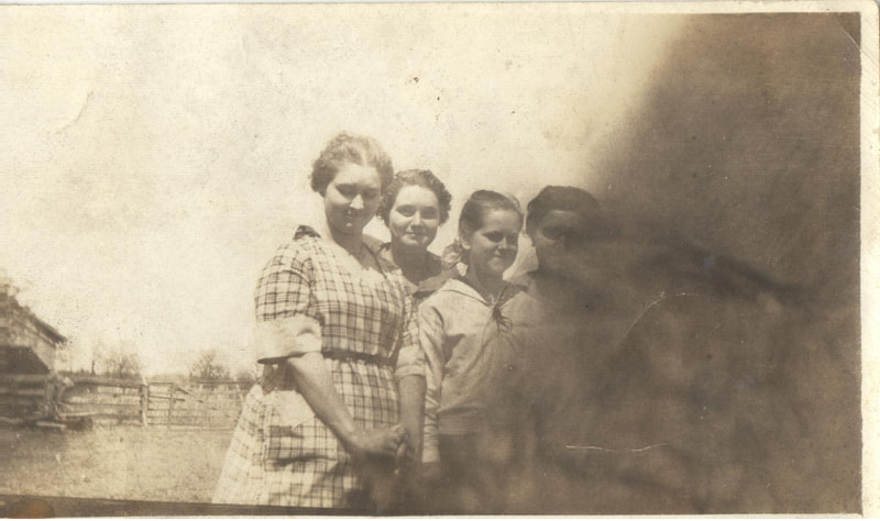 Pike County, Indiana, Heacock Family, Girls Standing in front of Farm
