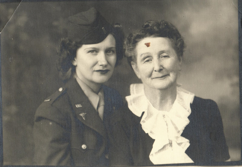 Pike County, Indiana, Heacock Family, U. S. Army Nurse with Elderly Woman 