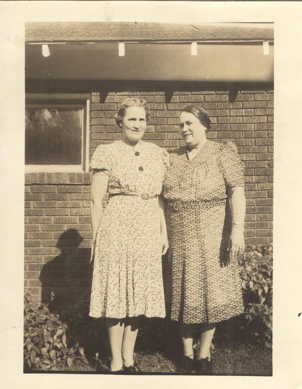 Pike County, Indiana, Heacock Family, Women Standing in Front of House