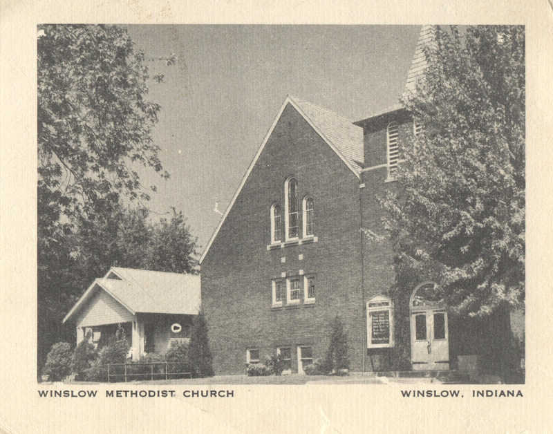 Postcard of Winslow Methodist Church Building