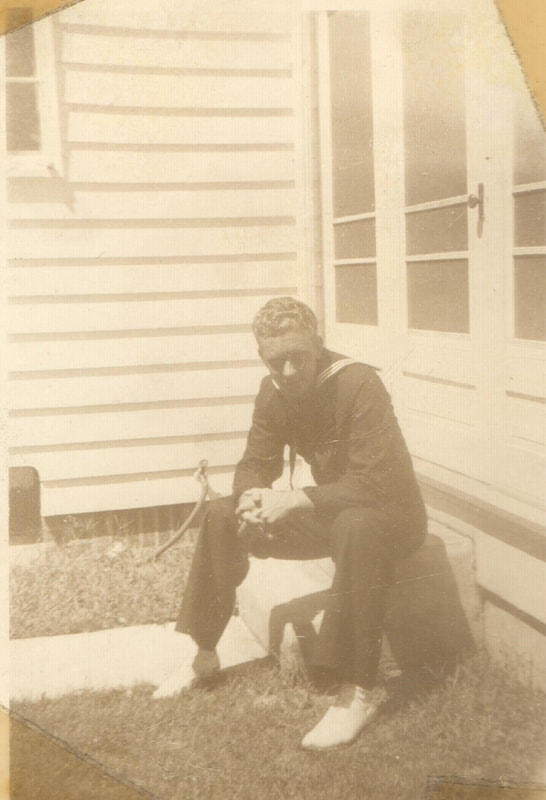 Pike County, Indiana, Veterans Collection, U.S. Navy, Sailor Seated, CGM Floyd L. Kelson, 1945