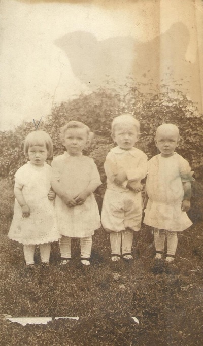 Pike County, Indiana, Unidentified Children, Young Children Standing in Yard