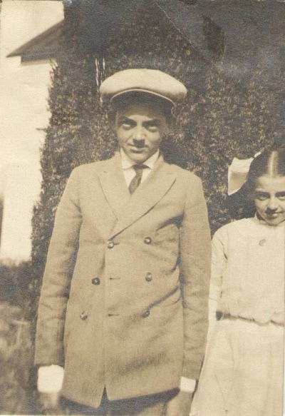 Pike County, Indiana, Unidentified Children, Boy in Hat and Coat In Front of Girl