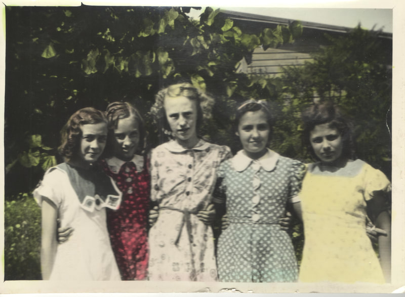 Pike County, Indiana, Morton Family, Group of Young Women Embracing, Virginia Morton