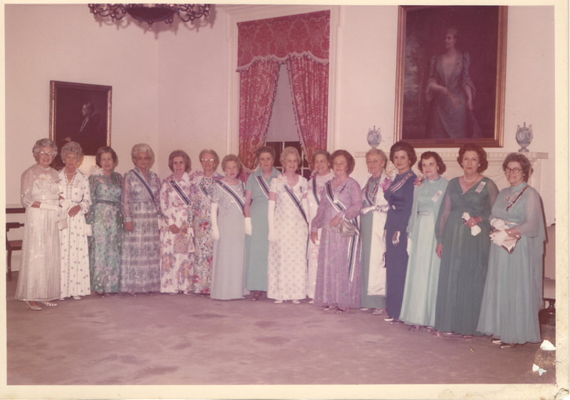 Pike County, Indiana, Morton Family, Group of Women Standing in Formal Dresses with Saches