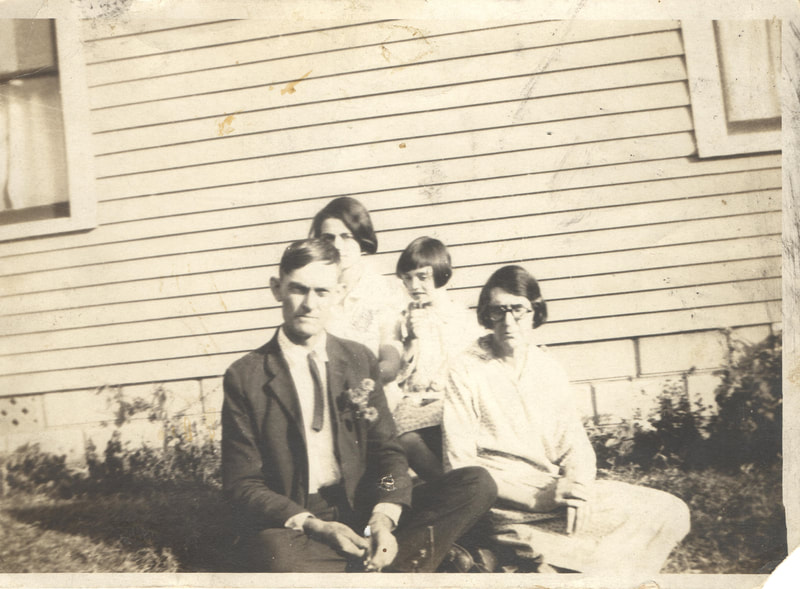Pike County, Indiana, Morton Family, Family Seated in Back Yard, Luther "Hook" Hale, Virginia Hale, Merle Young Hale, Mary Loveless Hale, Foster Parents