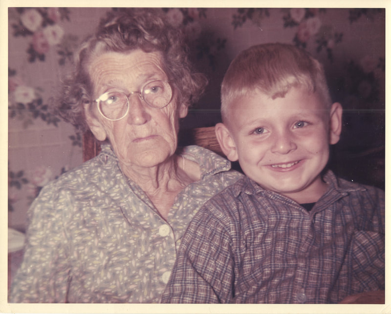 Pike County, Indiana, Morton Family, Elderly Woman with Boy Sitting in House, Virginia Hale