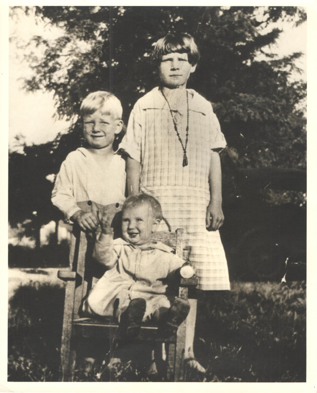 Pike County, Indiana, Morton Family, Children Standing Next to Seated Baby in Yard