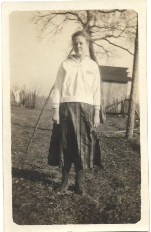 Pike County, Indiana, Morton Family, Woman Standing in Yard, Bertha Wilder Richeson