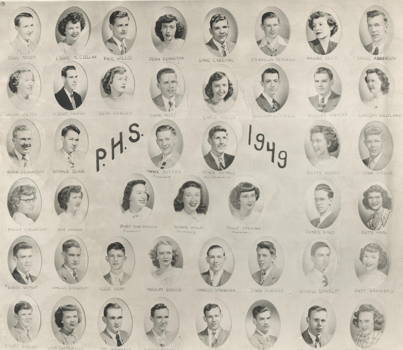 Pike County, Indiana, Petersburg High School, Group Class Photo, Class of 1949