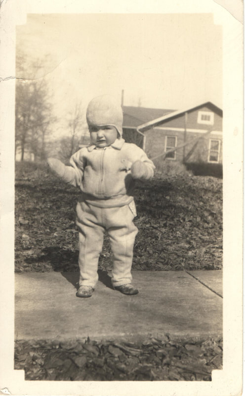 Pike County, Indiana, Robling Family, Toddler Standing on Sidewalk