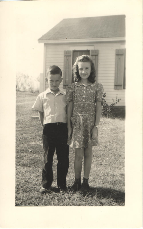 Pike County, Indiana, Robling Family, Young Boy and Girl in Dress Clothes Standing in Yard