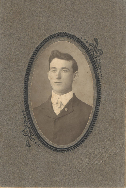 Pike County, Indiana, Robling Family, Young Man, Chas. W. Bee Studio, Winslow, Indiana