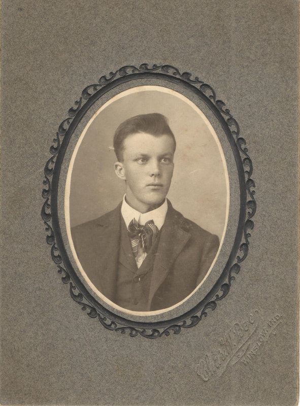 Pike County, Indiana, Robling Family, Young Man, Chas. W. Bee Studio, Winslow, Indiana