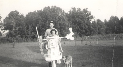 Pike County, Indiana, Morton Family, Man and Woman Standing in Yard, Virgina (Morton) and Adrian Ross