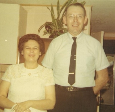 Pike County, Indiana, Morton Family, Man and Woman Standing in Home, Adrian and Virginia Ross