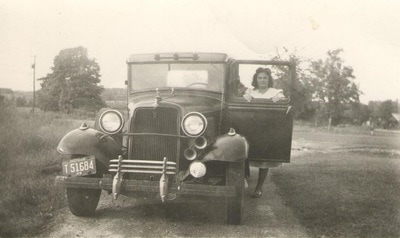 Pike County, Indiana, Morton Family, Young Woman in Car, Virginia Ross