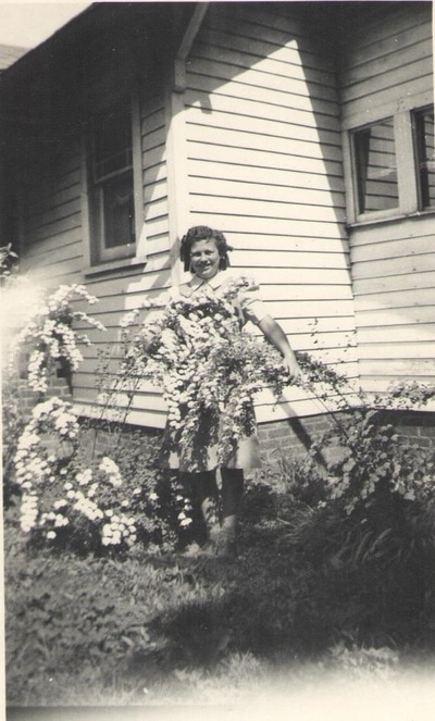 Pike County, Indiana, Morton Family, Young Woman Working in Yard, Virginia Ross