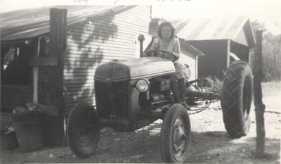 Pike County, Indiana, Morton Family, Woman on Tractor, Virginia Ross