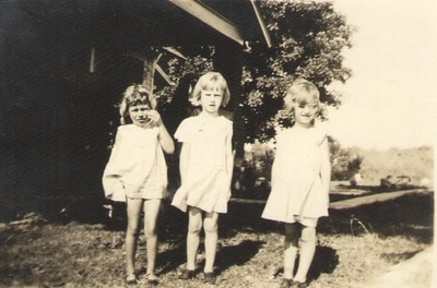 Pike County, Indiana, Morton Family, Young Girls Standing in Yard, Virginia Ross