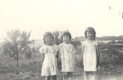 Pike County, Indiana, Morton Family, Young Girls Holding Hands in Yard, Virginia Ross