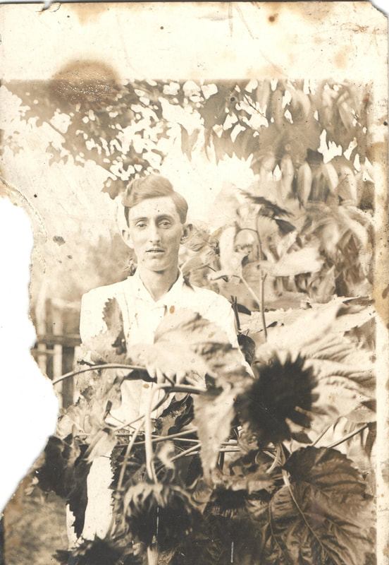 Pike County, Indiana, Greshom Shoulz Family, Young Man in Garden
