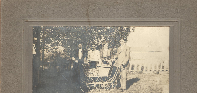 Pike County, Indiana, Greshom Shoulz Family, Family Photo with Baby Carriage