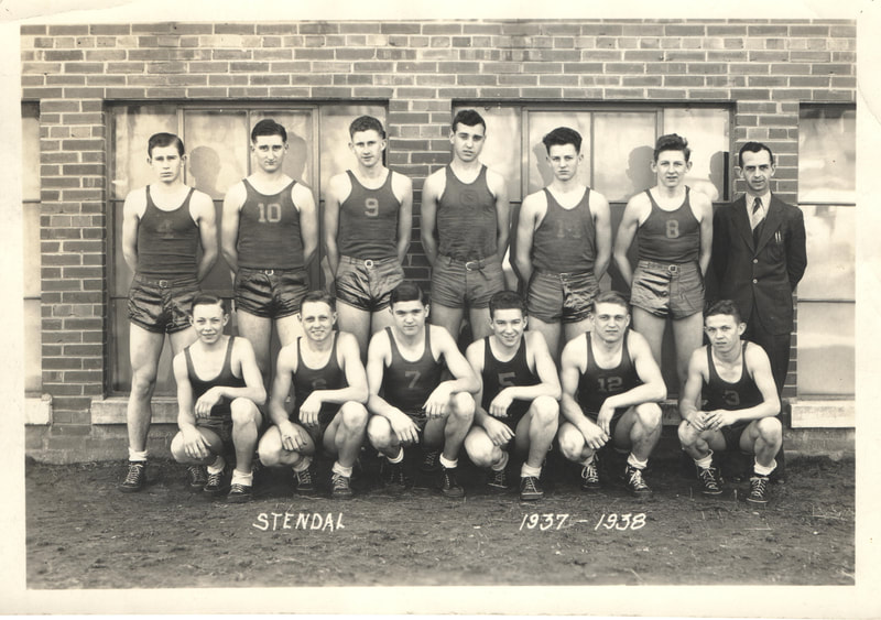 Pike County, Indiana, Stendal High School, Basketball Team Photo, 1937-38