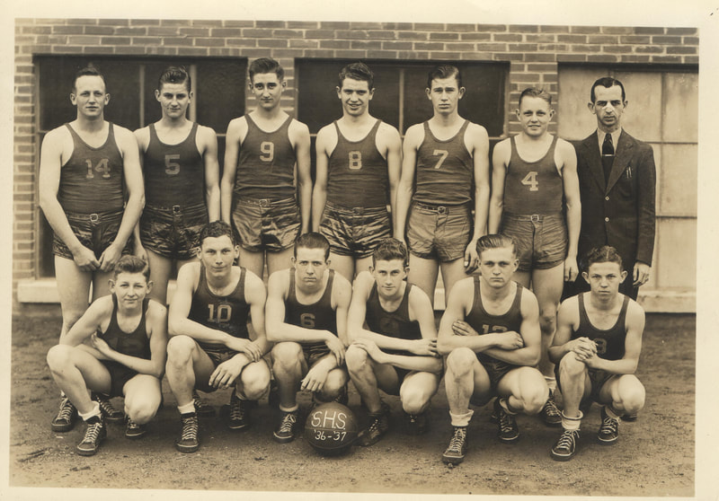 Pike County, Indiana, Stendal High School, Basketball Team Photo, 