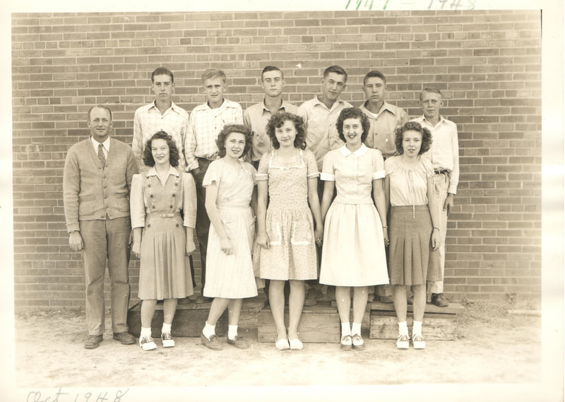 Pike County, Indiana, Stendal High School, Class Photo, October 1948 