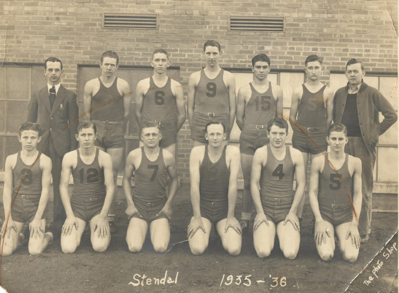Stendal High School, Basketball Team Photo, 1935-36, The Photo Shop