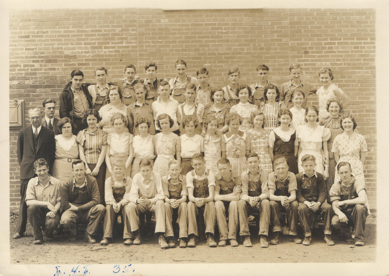 Pike County, Indiana, Stendal High School, Class Photo, 1935